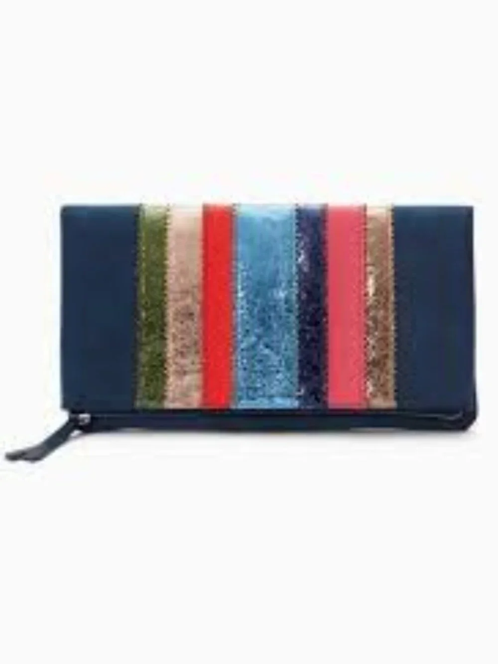 Stella & Dot Navy Multi Metallic Clutch